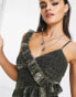 Reclaimed Vintage ruffle detail maxi cami dress in animal print