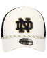 Men's White/Black Notre Dame Fighting Irish Court Sport Foam A-Frame 9FORTY Adjustable Trucker Hat