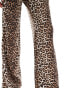 YAS high waisted flare trouser co-ord in leopard print - MULTI