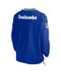 Men's Royal Seattle Seahawks Throwback V-Neck Pullover Windbreaker