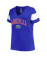 Women's Heather Royal Florida Gators Plus Size Arched City Sleeve Stripe V-Neck T-shirt