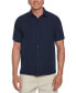 Men's Textured One-Tuck Panel Short Sleeve Button-Down Shirt