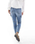 Miss Selfridge Petite cargo skinny jean in mid blue wash