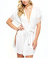 Женская пижама iCollection Sherry Lace Trimmed Robe with Double Side Slits Lingerie