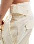 Mango linen mix buckle detail co-ord trousers in white