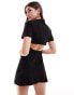 ASOS DESIGN open back a-line t-shirt mini dress in black