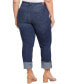 Plus Size High Rise Slim Straight Cuff Jeans