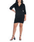 Plus Size V-neck 3/4 Sleeve Cocktail Dress