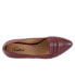 Trotters Joelle T2163-627 Womens Burgundy Leather Slip On Pumps Heels Shoes