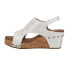 Corkys Carley Lace Studded Wedge Womens White Casual Sandals 30-5316-WHLC