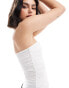 Stradivarius v-neck detail bandeau top in white