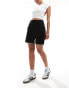 Pieces woven mini skirt with contrast stitching in black