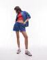 Topshop co-ord sporty pictot runner shorts in mid blue