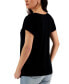 Women's Pleated-Neck Short-Sleeve Top, Regular & Petite, Created for Macy's