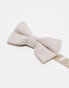 ASOS DESIGN textured bow tie in stone