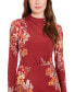 Women's Mock-Turtleneck Floral Sheath Dress