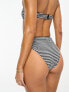 ASOS DESIGN mix and match seersucker high leg high waist bikini bottom in mono gingham