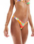 ASOS DESIGN mix and match v high leg hipster bikini bottom in vibrant abstract print