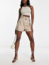 Morgan belted high waist shorts in beige