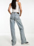 Stradivarius wide leg dad jean in light vintage wash