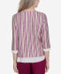 Petite Wine Country Metallic Stripe Necklace Top