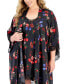 Plus Size Floral Wrap Robe, Created for Macy's