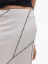 Topshop Panelled Disjointed Asymmetric Jersey Skirt in Cream