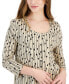 Petite Printed 3/4-Sleeve Rayon Span Top, Created for Macy's