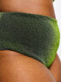 ASOS DESIGN Curve mix and match glitter high waist bikini bottom in green