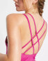 Brave Soul strappy back swimsuit in pink