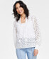 Women's Cotton Tie-Neck Eyelet Blouse, Created for Macy's