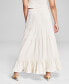 Women's Solid Pull-On Tiered A-Line Maxi Skirt, Created for Macy's