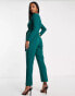 Closet London Petite tie waist kimono jumpsuit in emerald