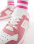 Tommy Jeans retro basked washed suede trainers in pink