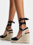 schuh Venus closed toe wedge espadrilles in black