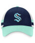 Men's Deep Sea Blue, Light Blue Seattle Kraken Breakaway Striped Trucker Snapback Hat