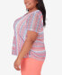 Plus Size Neptune Beach Textured Stripe Top with Side Ruching