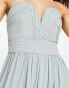 TFNC Petite Bridesmaid bandeau maxi dress in sage green