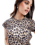 AllSaints Tiepo Anna tee in leopard print