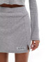 ASOS DESIGN Weekend Collective waffle skort in washed grey