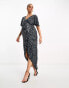 Beauut Maternity Bridesmaid embellished maxi wrap dress in navy