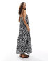 New Look cross back maxi beach dress in zebra