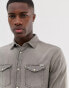 Jack & Jones slim fit denim shirt in grey wash