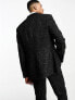 ASOS DESIGN slim suit jacket in crosshatch in black