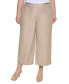 Plus Size Linen Cropped Wide-Leg Pants