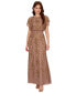 Women's Beaded Blouson-Sleeve Gown