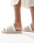 Public Desire Coral flatform sandal with rope straps in cream