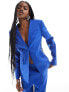 Extro & Vert tailored buttoned blazer in cobalt co-ord