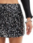 ASOS DESIGN sequin skort in black