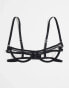 Bluebella Valentines Antoinette silver diamonte tassle open cup bra in black - BLACK